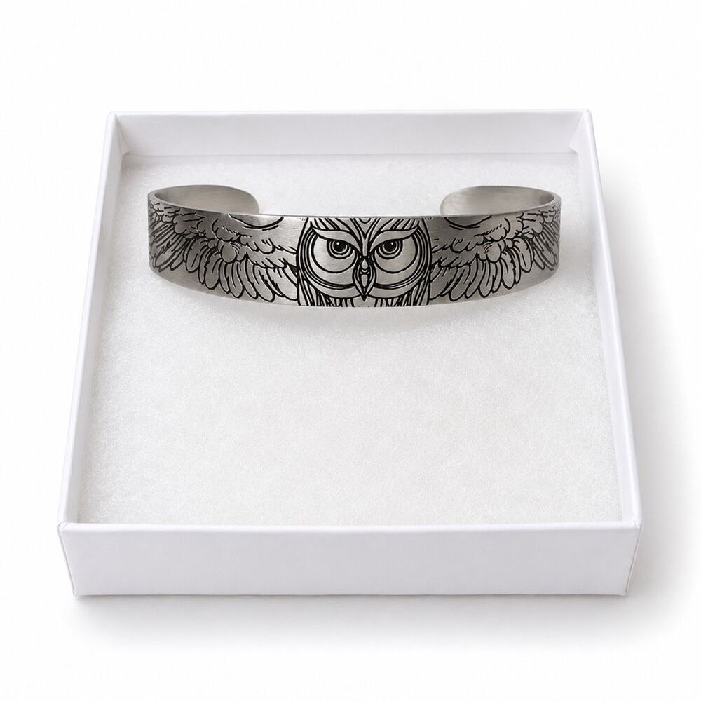 Laura Nelle Owl Mantra Cuff Bracelet NWT Inspirational Gift
